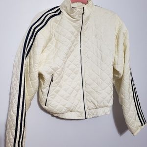 Vintage Off-White Quilted Bomber Adidas jacket